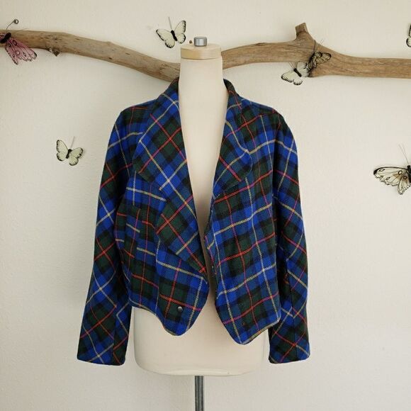 Milan Cassini vintage Italian cropped plaid jacket - Picture 3 of 9